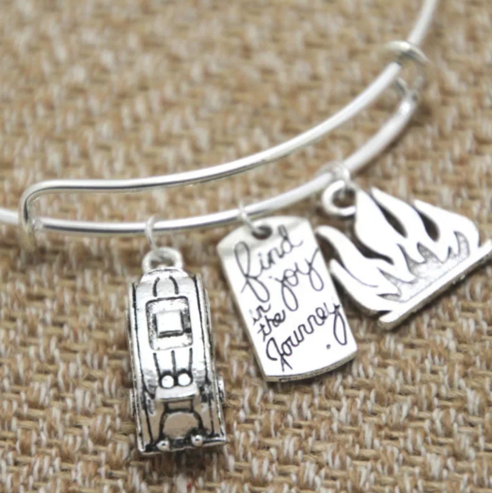 Happy Camper Bangle Bracelet Camp Fire Camper & Find Joy in the Journey